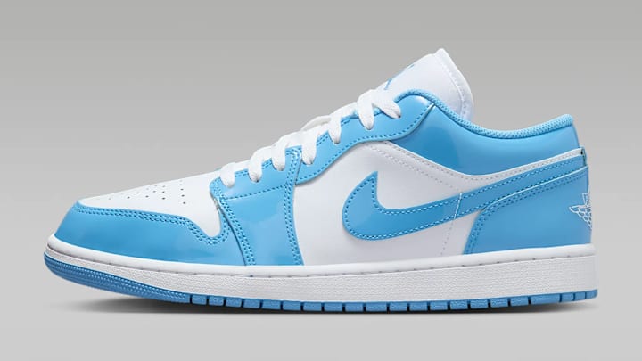 The Air Jordan 1 Low SE in the "Legend Blue" colorway. The Air Jordan 1 Low SE in the "Legend Blue" colorway.
