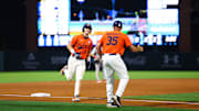 Auburn Tigers slugger Ike Irish hit a moon shot in Auburn's 11-1 win over NC State to advance to the NCAA Super Regional.