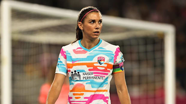 San Diego Wave FC forward Alex Morgan (13) looks in the second half against the Chicago Red Stars.