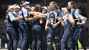 May 17, 2025; Wood-Ridge, NJ, USA; Ramapo vs. Immaculate Heart Academy in the Bergen County Softball Tournament semifinals at Wood-Ridge Athletic Complex. IHA celebrates defeating Ramapo.