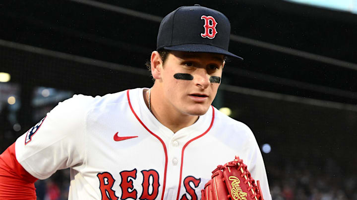 Boston Red Sox right fielder Anthony runs onto the field during his MLB debut at Fenway Park Boston Red Sox right fielder Anthony runs onto the field during his MLB debut at Fenway Park