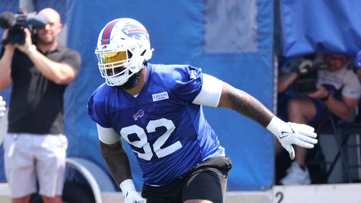 Defensive lineman DaQuan Jones during practice. Defensive lineman DaQuan Jones during practice.