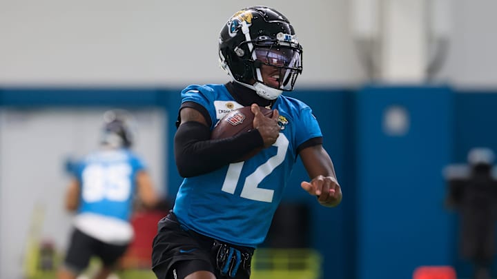 Jacksonville Jaguars wide receiver and cornerback Travis Hunter. Jacksonville Jaguars wide receiver and cornerback Travis Hunter.